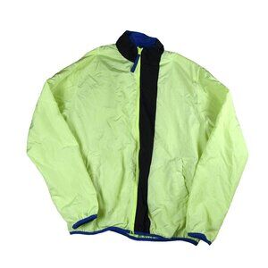 SPEEDO Zip Front Jacket Neon Green 90's Windbreaker XL